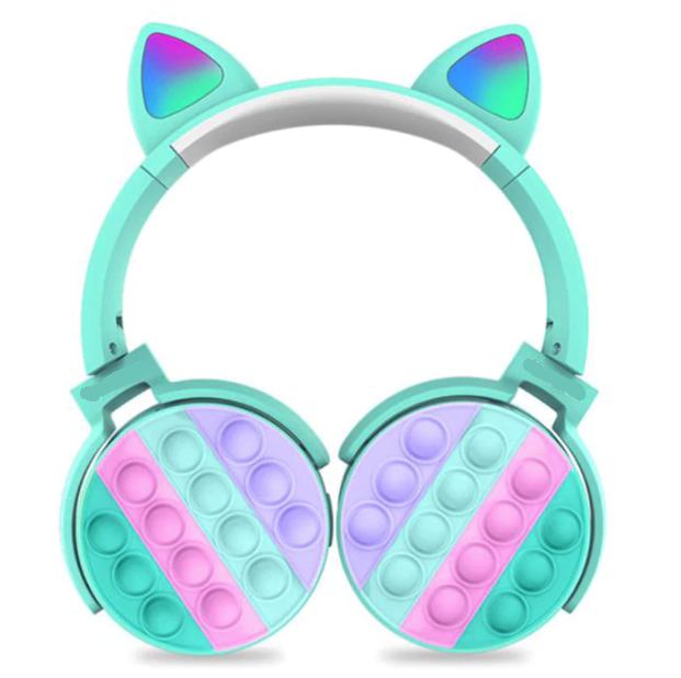 Casti urechi de pisica CT-950, Bluetooth 5.0 POP-IT VERZI